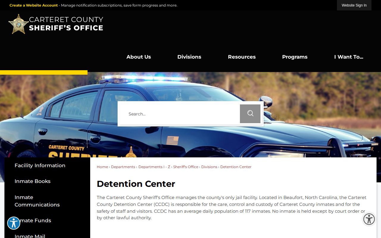 Official Carteret County Detention Center information