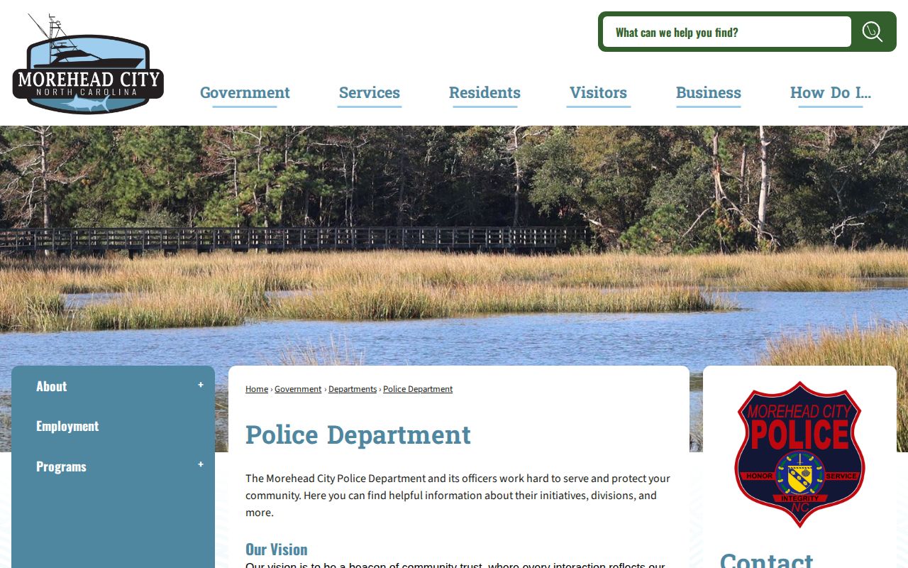 Official Morehead City Police Department web page