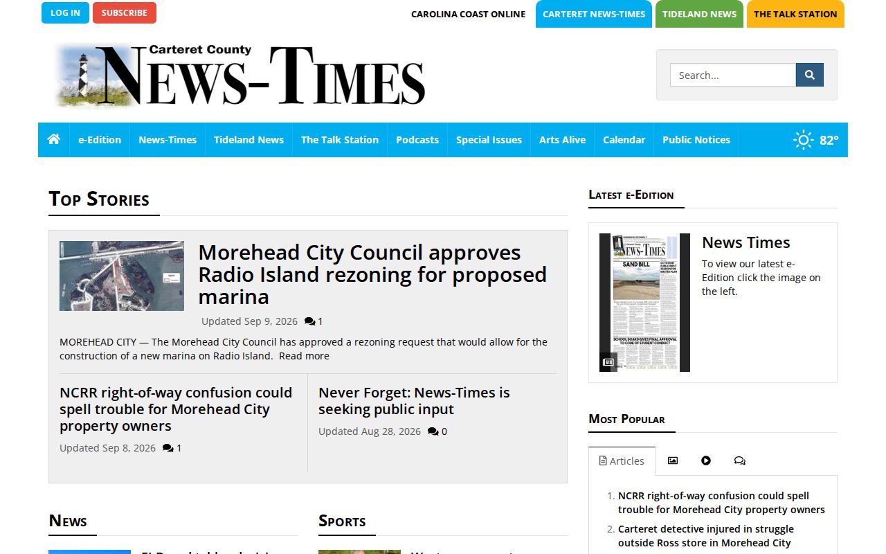 Carteret County News-Times local news section